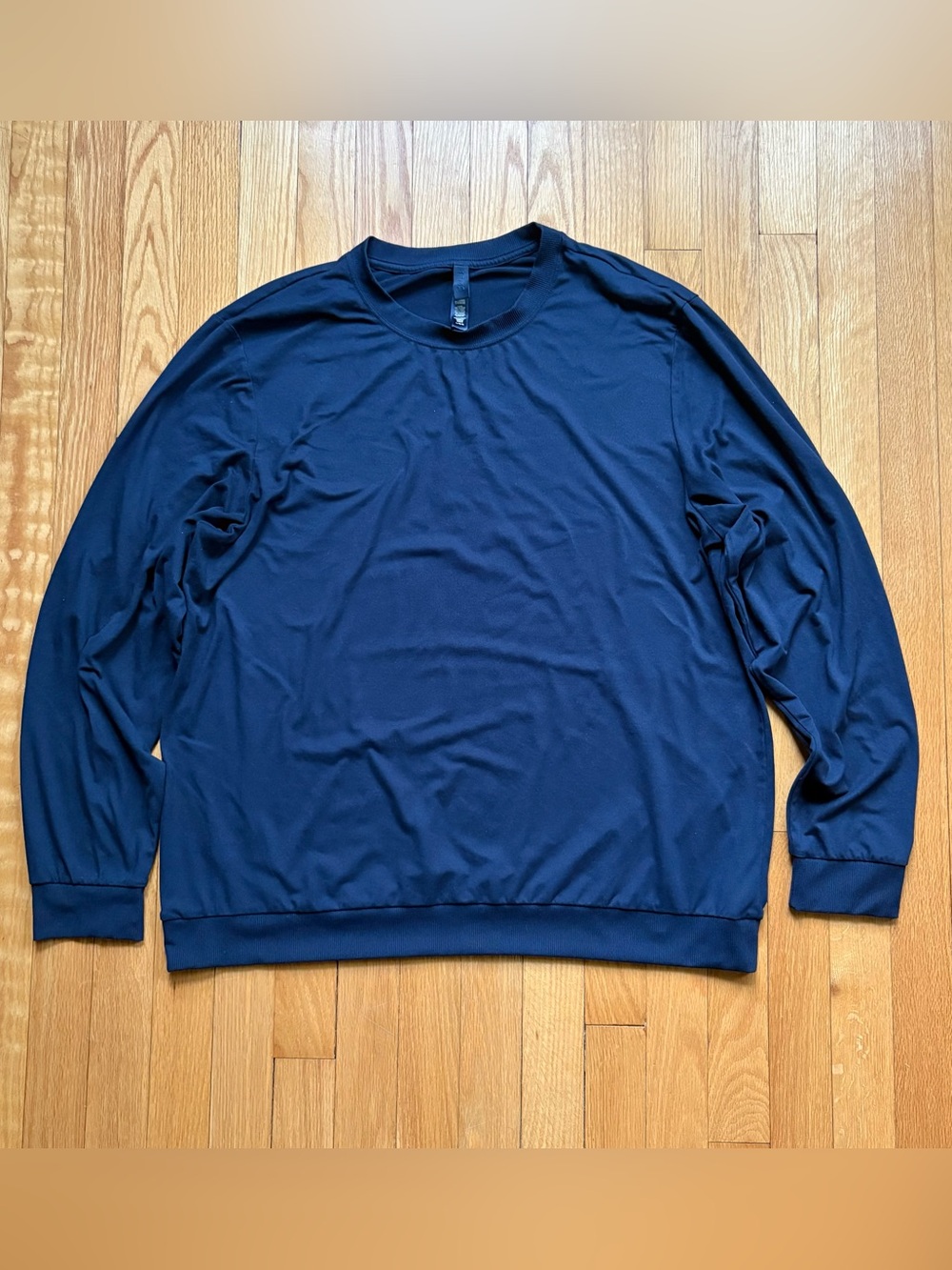 SKIMS Men’s Relaxed Crewneck Long Sleeve T-Shirt Soft Large Navy Blue